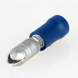 100 x Kabelschuh 4mm Rundstecker blau isoliert für Leitungsquerschnitt 1,5-2,5mm²