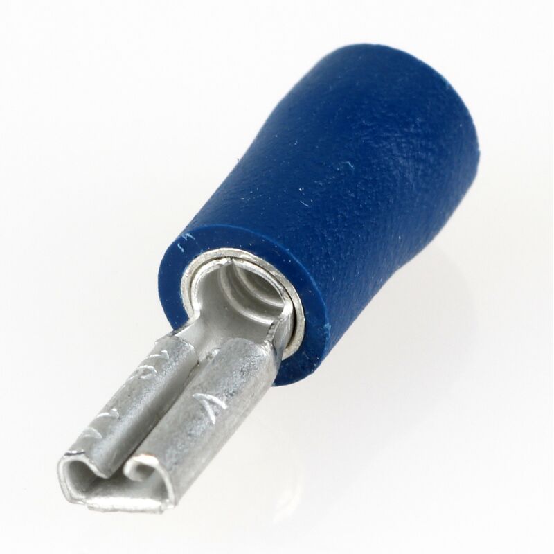 100 Pezzi Connettori Piatti Femmina Isolati Blu - Capicorda A Crimpare, Senza Marca