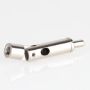 Seilstopper 10x47mm seitlicher Ausgang mit Gelenk Messing vernickelt M6 x7mm IG