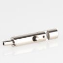 Seilstopper 10x47mm seitlicher Ausgang mit Gelenk Messing vernickelt M6 x7mm IG