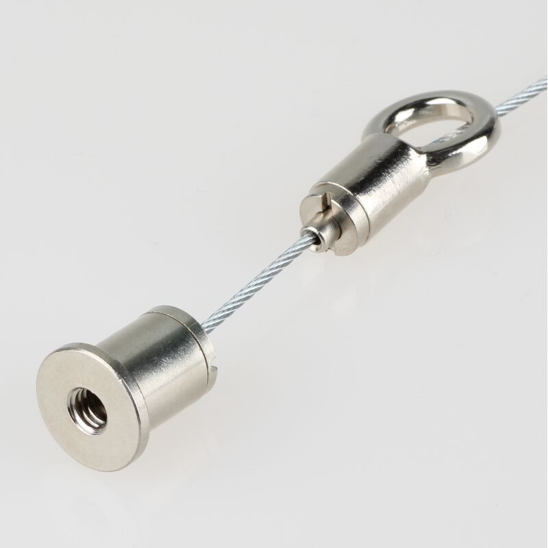 Produktbild von LWLWA 4er-Set Verstellbare Stahlseil-Aufhängung 2 M, 1,5 Mm Ø, Edelstahl Mit PVC-Beschichtung, Inkl. Schrauben & Dübel – Für Lampen, Bilder, Deko