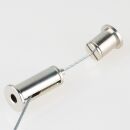 Lampen Stahlseilaufhängung Stahlseil Seilstopper Set 1m Stahlseil 1x Seilstopper, 1x Deckenhalter mit Schlitz