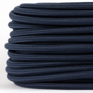Textilkabel Marineblau 3-adrig 3x0,75 Schlauchleitung 3G 0,75 H03VV-F textilummantelt