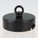 1-Loch Lampen-Baldachin 80x25 Metall schwarz mit...