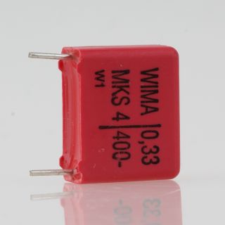 0.33F 400V Wima MKS4 Folienkondensator rot Rastermaß 15mm
