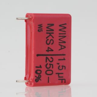 1.5uF 250V Wima MKS4 Folienkondensator rot Rastermaß 22,5mm