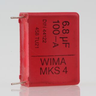 6.8uF 100V Wima MKS4 Folienkondensator rot Rastermaß 27,5mm