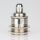 E27 Vintage Lampenfassung Metall Messing vernickelt mit Zugentlastung und 2 Schraubringe