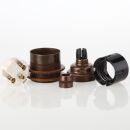 E27 Vintage Lampenfassung Metall Antik Fume mit Zugentlastung und 2 Schraubringe