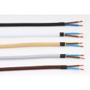 Textilkabel schwarz 2-adrig 2×0,75 mm² Flachleitung H03VVH2-F – Meterware
