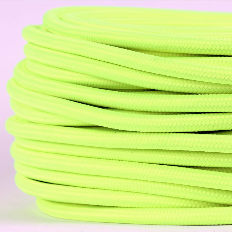 Textilkabel Stoffkabel neon gelb 3-adrig 3x0,75 textilummantelt 3G 0,75 H03VV-F 