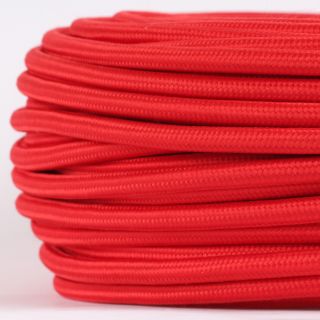 Textilkabel Stoffkabel rot 3-adrig 3x0,75 Gummischlauchleitung 3G 0,75 H03VV-F textilummantelt
