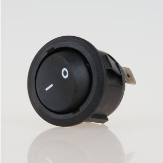 Lampen Einbau-Wippschalter schwarz Rund 1-polig 6A/250V unbeleuchtet