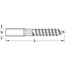 M4 Stockschraube Länge 20mm Stahl verzinkt gewalztes...