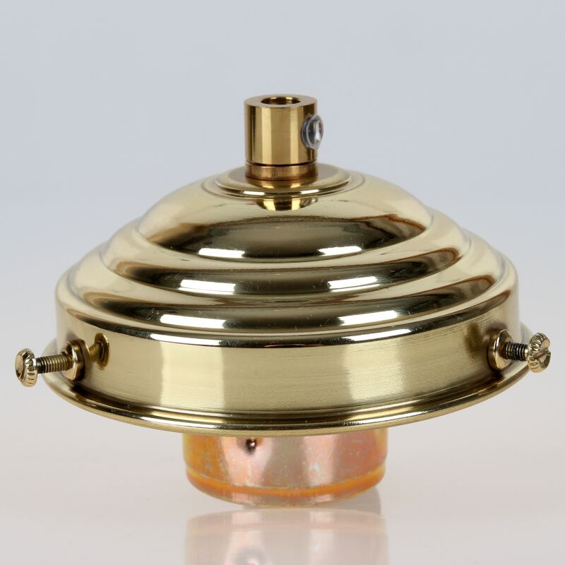 Glas-Lampenschirm Galerie Aus Messing (B22) – Für Lampenschirme Mit Rollrand, 29 Mm Loch, 3 Schrauben