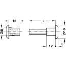 Häfele M6 Verbindungsschraube Stahl/Kunststoff weiß für Holzdicke 34-43 mm