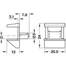 Häfele Bodenträger für Glasböden mit Klemmsicherung zum Einstecken Ixconnect SH-G-5035