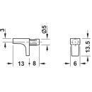 Häfele Bodenträger für Holz und Glasböden zum Einstecken in 5mm Bohrloch mit KU Auflage transparent