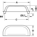 Häfele Muschelgriff Schalengriff 78x29mm Bronze matt Lochabstand 64mm