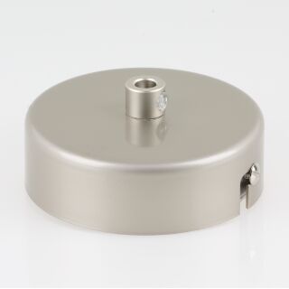 1-Loch Lampen-Baldachin Metall 78x25mm Nickel matt mit Zugentlaster für 1 Lampenpendel