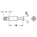 Häfele Verbindungsbolzen Minifix S100 Spezialgewinde 32x7mm verzinkt