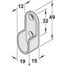 Häfele Schrankrohrlager Kleiderstangen-Halterung für Schrankrohr oval 30x15mm mit 3 Schraublöcher verchromt