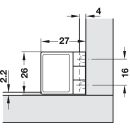 Häfele Scharnier 170° für Glas-/Holzkonstruktionen schwarz