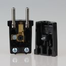 zwei Erdleitersystem Schutzkontakt-Stecker schwarz 250V/16A Bakelit Optik