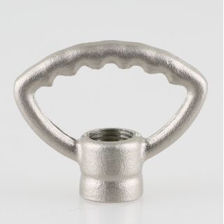 Zahnringnippel Metall Nickel Matt 42mm M10x1 Innengewinde für Lampen und Leuchtenbau