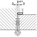 Häfele Aufschraubband Scharnier 76x76mm Edelstahl messingfarben Anschlag links rechts