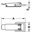 Kisten Hebel Spannverschluss ohne Öse Edelstahl blank 109x37mm