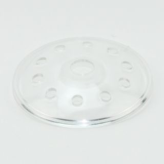 Kuppelscheibe Abschlußscheibe Kaschierung Kunststoff transparent mit Lochmuster Durchmesser 62x7mm