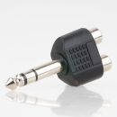 Audio Adapter Klinkenstecker 6.3mm Stereo auf 2 x Cinch Kupplung