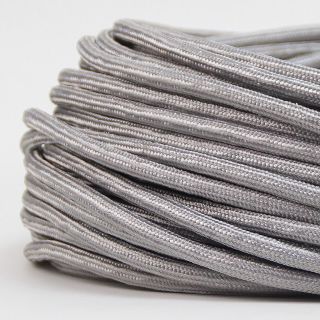 Textilkabel Silber 2-adrig 2x0,75mm² Zug-Pendelleitung S03RT-F