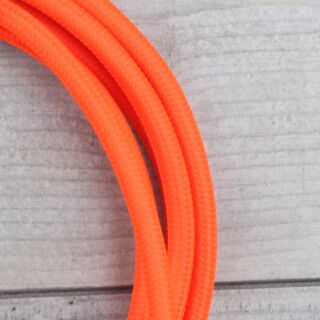 Textilkabel Neon Rot/Schwarz Zick-Zack – 3-adrig, 3x0,75 Mm² – Stoffkabel Für Lampen & Dekoration