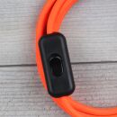 Textilkabel Neon-Orange 3-adrig mit Schnurschalter und...