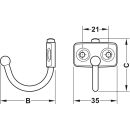 Häfele Möbel Garderobenhaken Schaukelhaken aus Edelstahl 43x35mm Hakenlänge 44mm