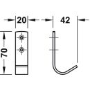 Häfele Möbel Garderobenhaken 70x20mm Edelstahl