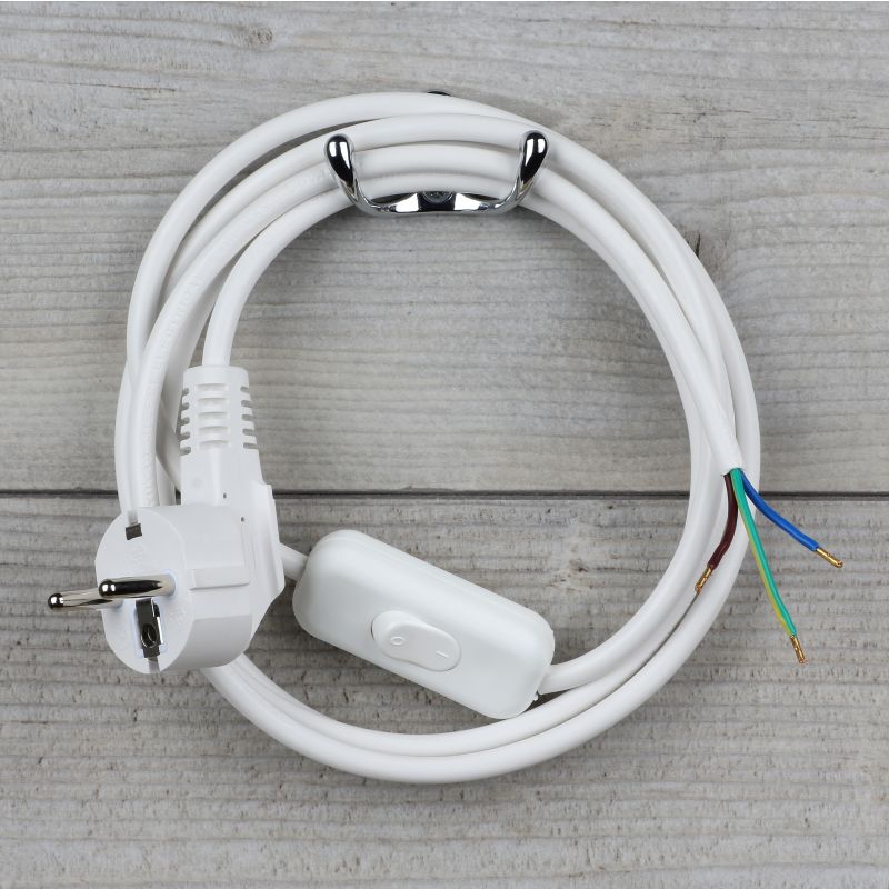 PVC-Kabel weiß mit Schnurschalter u.Stecker|Radio Kölsch