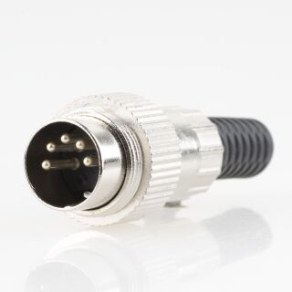 Audio DIN Stecker Metall 5-polig mit Knickschutz