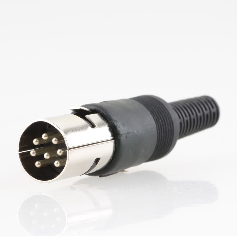 7-poliger DIN-Stecker Metall – Knickschutz, Lötanschluss, Für Audio & Industrie