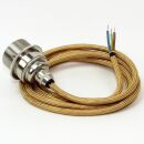 Textilkabel Gold mit Vintage E27 Lampenfassung Messing...